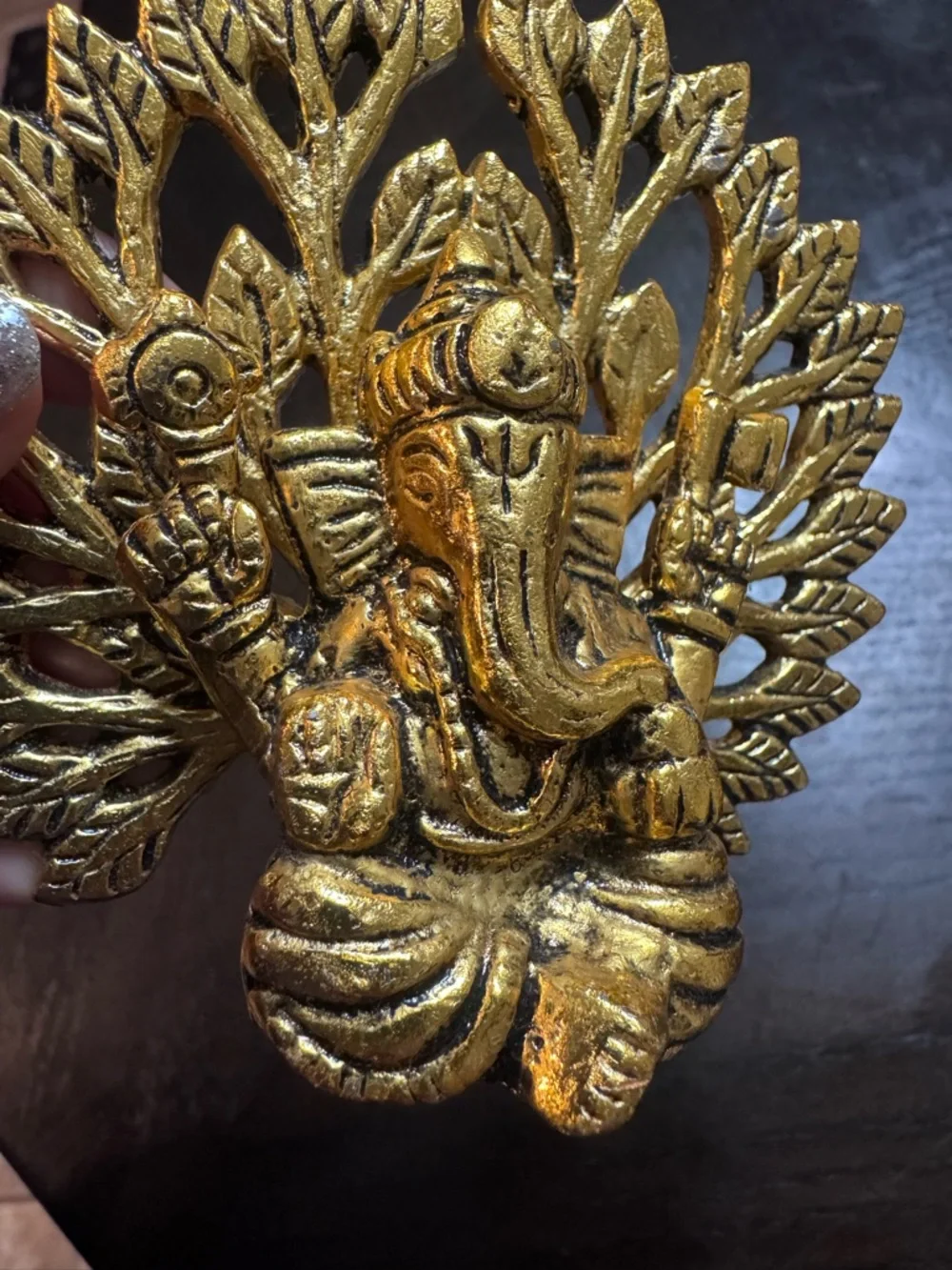 Gold Ganesha Standing Statue Accent - Decorative Hindu Deity Sculpture Small